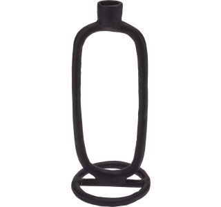 SVEČNIK EH KOVINSKI ČRN OVALEN 24 CM