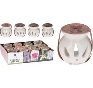 SVEČNIK EH SET KERAMIČNI ZA OLJA Z DODANIM OLJEM, SORT VONJI