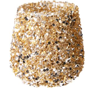 SVEČNIK EH ZA ČAJNO SVEČKO 8CM ZLATI POSIP