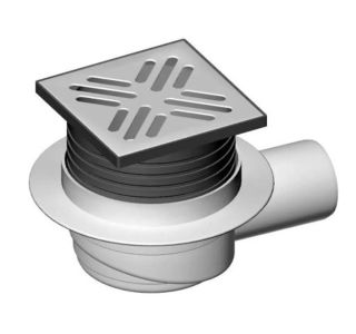 TALNI PVC SIFON LIV HORIZONTALNI DN 50 S PLOŠČO 105X105 MM