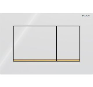 TIPKA, AKTIVIRNA GEBERIT SIGMA 30 BELA, POZLAČEN SP. ROB