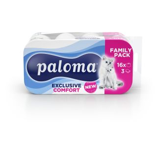 TOALETNI PAPIR PALOMA EXCLUSIVE COMFORT 3-SLOJ. 16/1