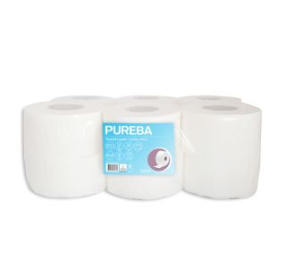 TOALETNI PAPIR PUREBA JUMBO MINI BELI 180 M 2 SL., 12/1