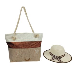 TORBA ZA NA PLAŽO SABRINA TENORI STELLA MARINA 49X21X32 + KLOBUK