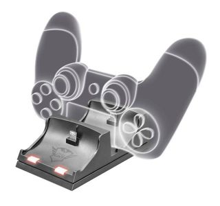 DVOJNI POLNILEC ZA PS4 IGRALNE PLOŠČKE TRUST GXT 235 ČRN