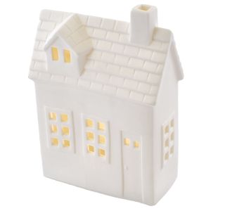 VASICA EMOS LED KERAMIČNA HIŠICA 18CM TOPLO BELA, ČASOVNIK VASICA EMOS LED KERAMIČNA HIŠICA 18CM TOPLO BELA, ČASOVNIK