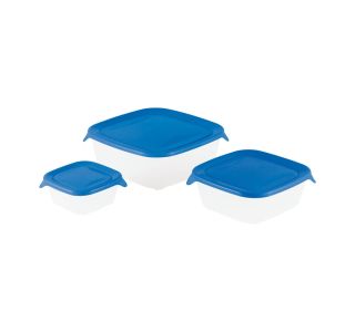 POSODA ZA SHRANJEVANJE CURVER FRESH&GO 3/1 KVADRATNE TRANSPARENT MODRA
