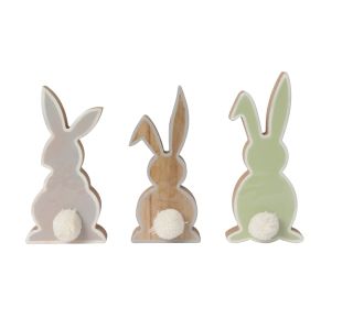 VELIKONOČNI PROGRAM ZAJČEK LESEN S COFOM 17 CM SORT