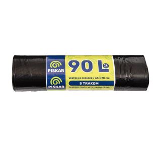 VREČKE ZA SMETI PISKAR 90 L S TRAKOM V ROLI 12/1 60X80 CM VREČKE ZA SMETI PISKAR 90 L S TRAKOM V ROLI 12/1 60X80 CM