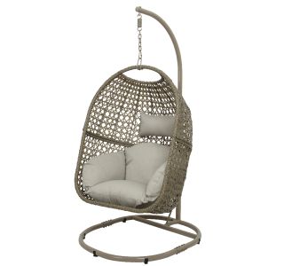 VRTNA GUGALNICA DECORIS VISEČI VRTNI STOL JAJČEK ROYAN, RJAV