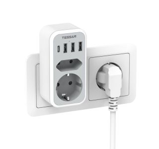 VTIČNI RAZDELILEC TESSAN 328 2X VTIČNICA (SCHUKO + EURO), 3X USB-A, 1X USB-C VTIČNI RAZDELILEC TESSAN 328 2X VTIČNICA (SCHUKO + EURO), 3X USB-A, 1X USB-C