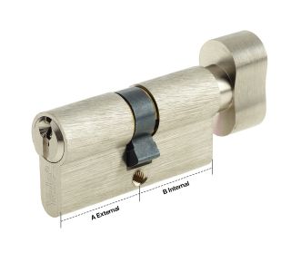 YALE 500 35:35G Z GUMBOM 3 KLJUČI, SATIN NIKELJ