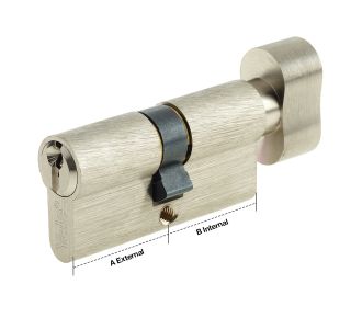 YALE500 30-35G Z GUMBOM 3 KLJUČI, SATIN NIKELJ