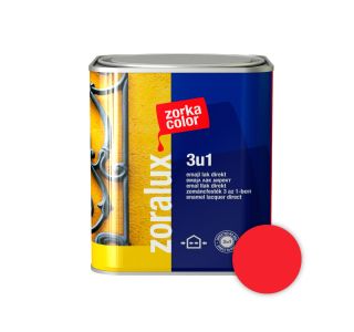 ANTIKOROZIVNI PREMAZ ZORKA DEKOR ZORALUX 3V1 EMAJL LAK DIREKT RDEČA 0.75 L 3020 ANTIKOROZIVNI PREMAZ ZORKA DEKOR ZORALUX 3V1 EMAJL LAK DIREKT RDEČA 0.75 L 3020