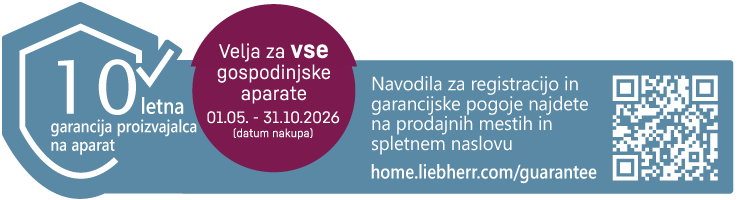 Dodatna garancija ob registraciji na: home.liebherr.com/garantie