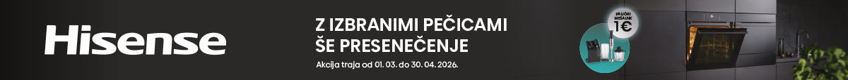 Promocija Hisense pirolitičnih pečic serij Hi6 in Hi8 01.03. - 30.04.2026