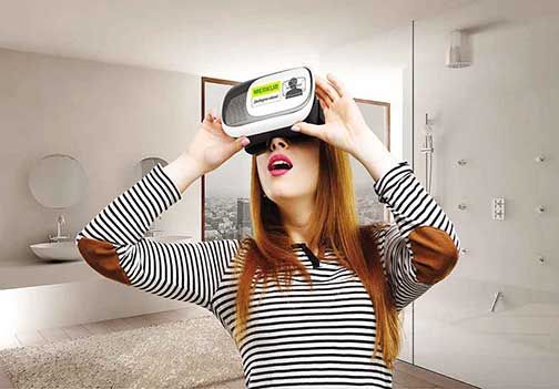 Začutite ambient načrtovane kopalnice z VR-očali