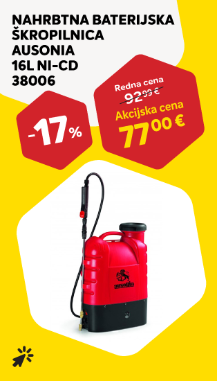 NAHRBTNA BATERIJSKA ŠKROPILNICA AUSONIA 16L NI-CD 38006 - 17%
