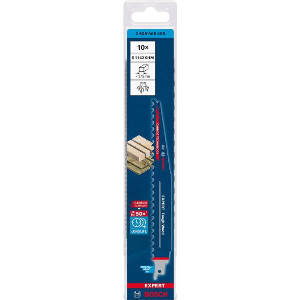 10-DELNI KOMPLET LISTOV ZA SABLJASTO ŽAGO EXPERT 'TOUGH WOOD' S 1142 KHM