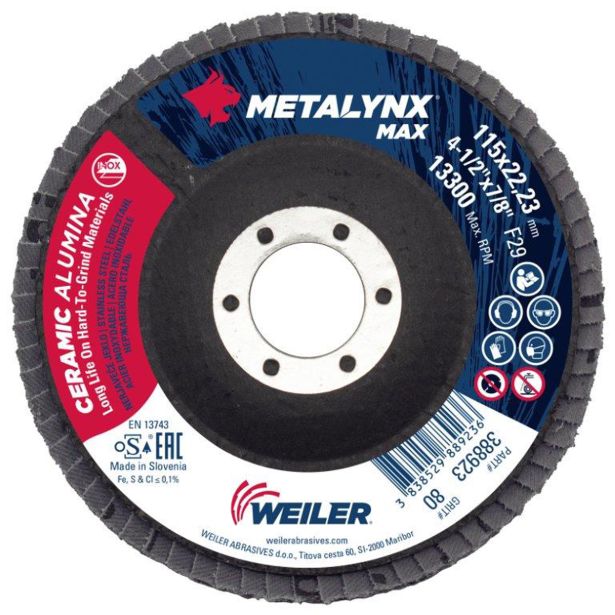 LAMELNI BRUSNI DISK POŠ. METALYNX 115X22.23MM K80 KERAMIKA NEDOBAVLJIV