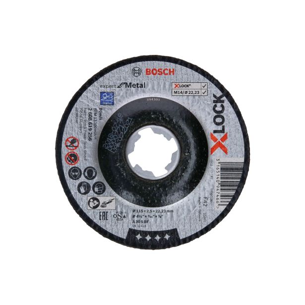 REZALNA PLOŠČA ZA JEKLO BOSCH 115X2.5X22.23 MM X-LOCK A 30 S BF