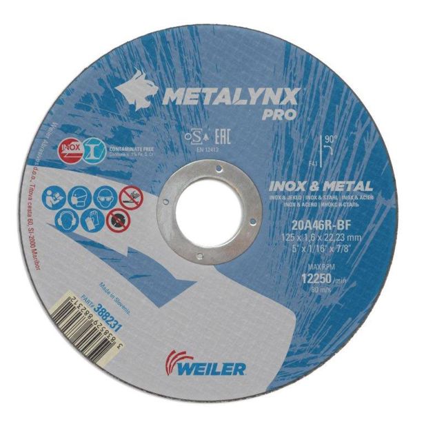 REZALNA PLOŠČA ZA RF METALYNX 125X1.6X22.23MM 20A46R-BF