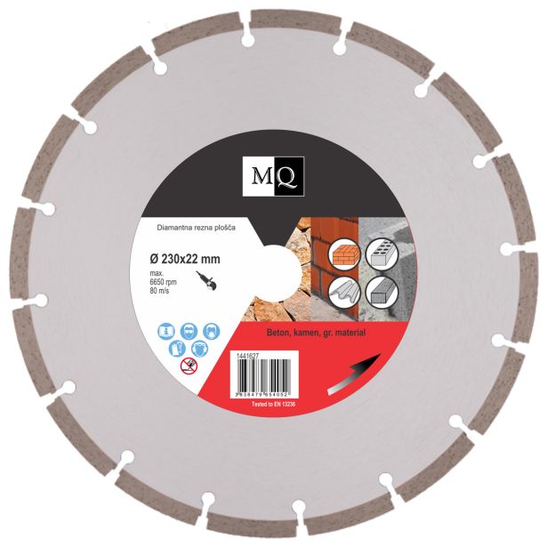 DIAMANTNA REZALNA PLOŠČA MQ 230X22X7.5 MM BETON, TLAKOVCI