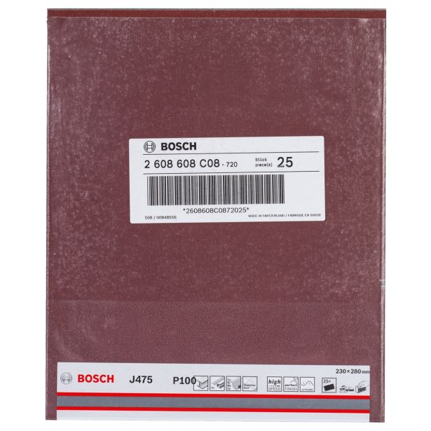 BRUSNI PAPIR FORMAT BOSCH 230X280 MM P100 J475 FLEKSIBILNO PLATNO