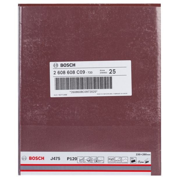 BRUSNI PAPIR FORMAT BOSCH 230X280 MM P120 J475 FLEKSIBILNO PLATNO