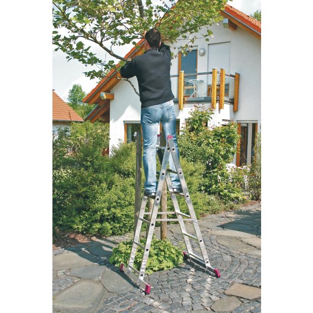 ALU VEČNAMENSKI ODER KRAUSE 2X6 STOPNIC 1.65 M/2.75 M DELOVNA VIŠINA 1 M