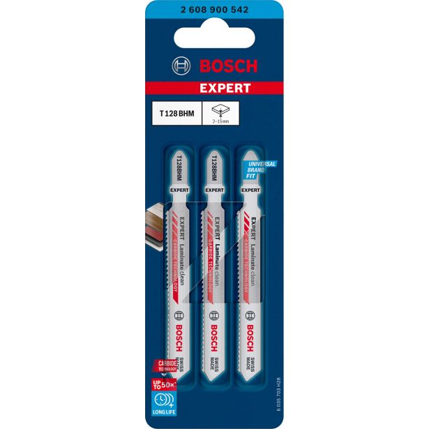 3-DELNI KOMPLET LISTOV ZA VBODNO ŽAGO EXPERT 'LAMINATE CLEAN' T128 BHM