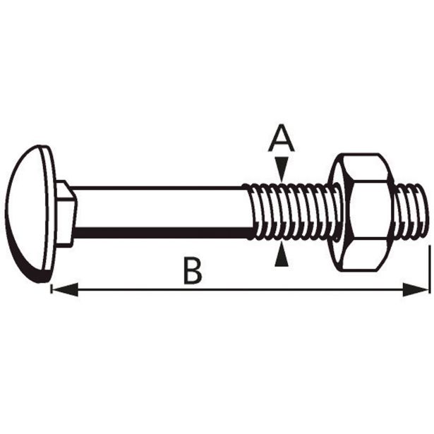 SPONSKI VIJAK DIN 603 6X40 A2 INOX Z MATICO V ZAVITKU JE 25 KOS