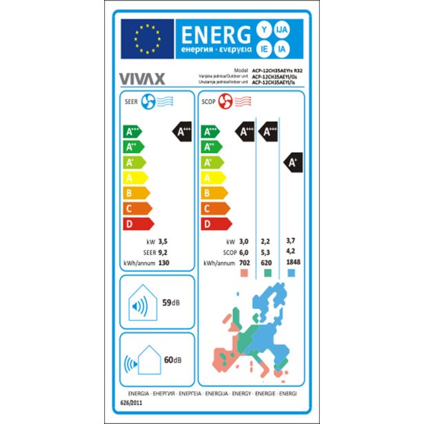 KLIMATSKA NAPRAVA VIVAX ACP-12CH35AEYIS 3.5KW