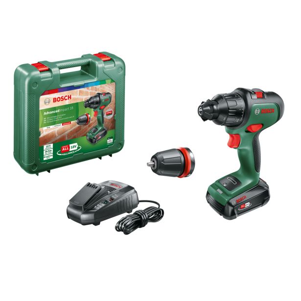 AKUMUL. UDARNI VRTALNIK BOSCH DIY ADVANCEDIMPACT 18 1X 18V 2.5 AH; KOVČEK