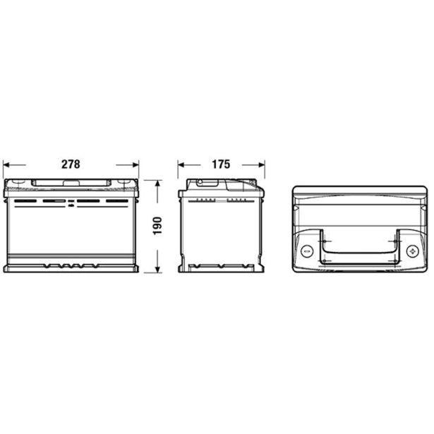 AKUMULATOR EXIDE CLASSIC EC700 AH70 D+ 640A 278X175X190