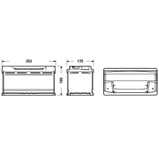 AKUMULATOR EXIDE EXCELL EB950 AH95 D+ 800A 353X175X190