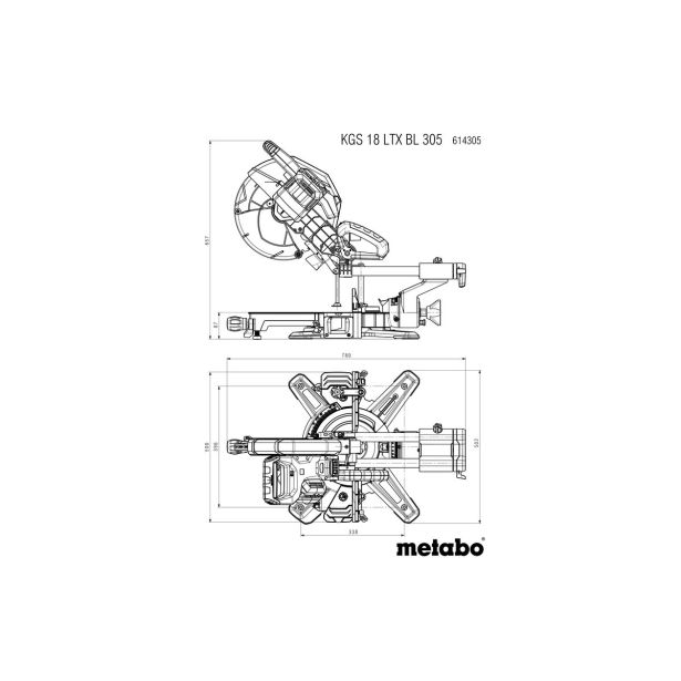 AKUMUL. ZAJERALNA ŽAGA METABO KGS 18 LTX BL 305