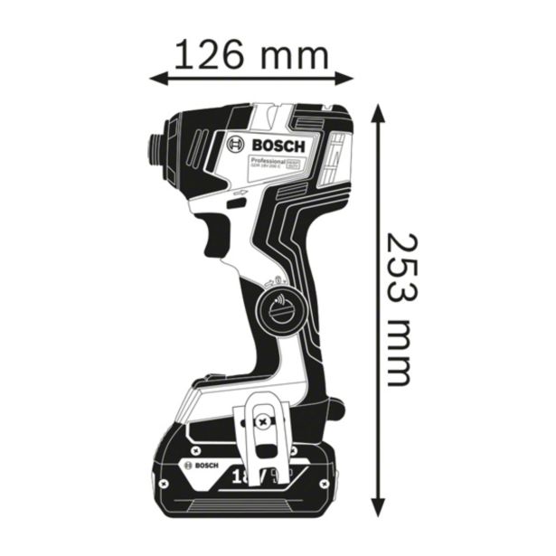 AKUMULATORSKI UDARNI VIJAČNIK 6.35 MM (1/4")  BOSCH GDR 18V-200 C PROFESSIONAL