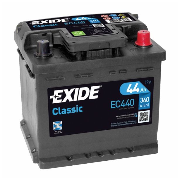 AKUMULATOR EXIDE CLASSIC EC440 AH44 D+ 360A 207X175X190