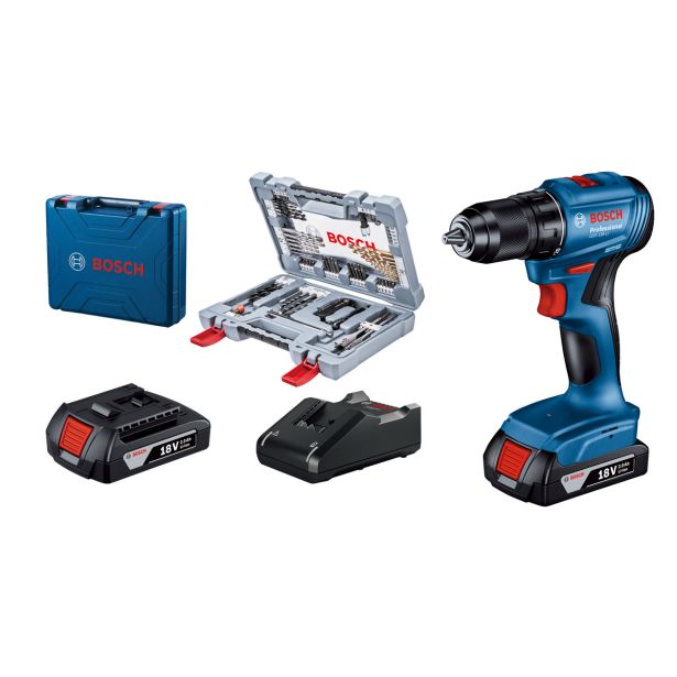 AKUMULATORSKI VRTALNI VIJAČNIK BOSCH GSR 185-LI V KOVČKU + SET PRIBORA