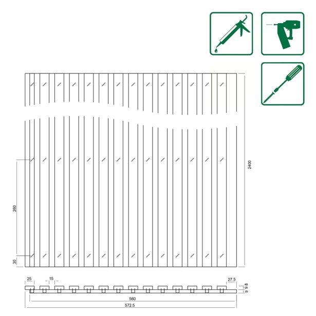 AKUSTIČNI PANEL FN ACUSTICO HRAST 2400X57X19 MM