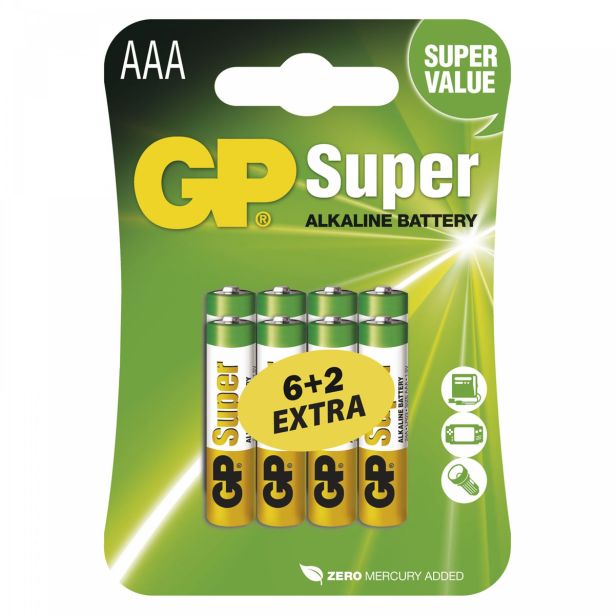 ALKALNI BATERIJSKI VLOŽEK EMOS GP SUPER LR03 6+2BL