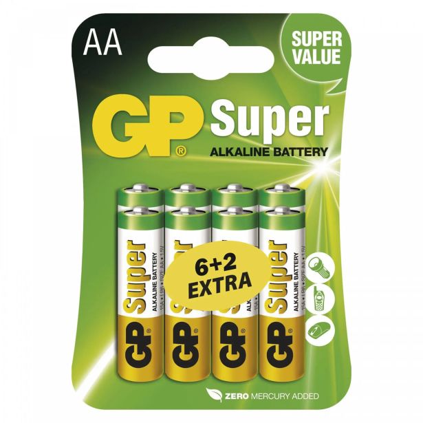 ALKALNI BATERIJSKI VLOŽEK EMOS GP SUPER LR6 6+2BL