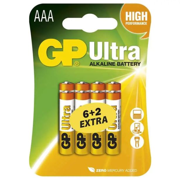 ALKALNI BATERIJSKI VLOŽEK EMOS GP ULTRA LR03 6+2BL