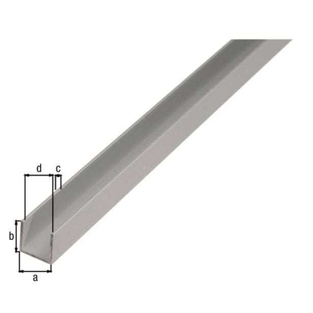 U-PROFIL ALBERTS ALU 15X15X15X1.5X1000 MM SREBRNO ELOKSIRAN
