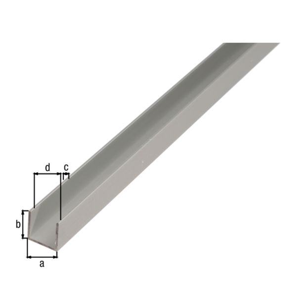 U-PROFIL ALBERTS ALU 25X25X25X2X2000 MM SREBRNO ELOKSIRAN