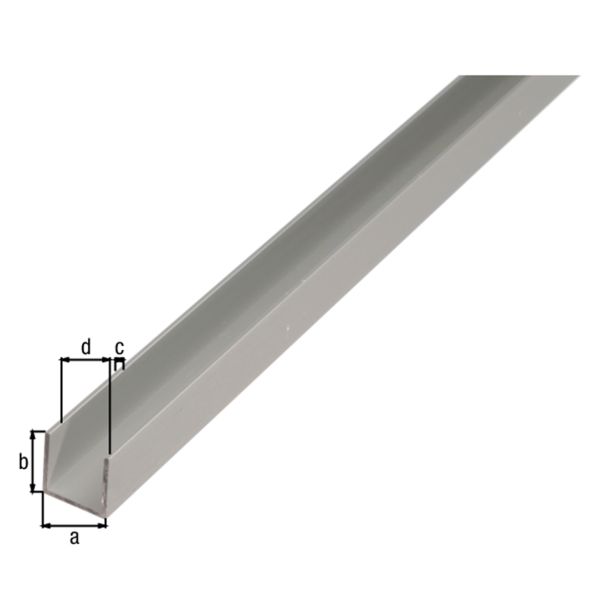 U-PROFIL ALBERTS ALU, 10X12X10X1.5X2000 MM