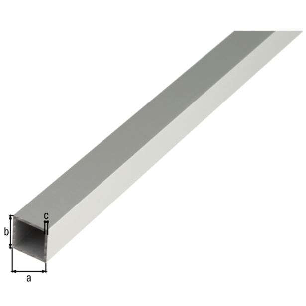 KVADRATNA CEV ALBERTS ALU, 15X15X1X2000 MM SIVO ELOKSIRANA