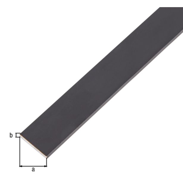 PLOSKA PALICA ALBERTS ALU, 20X2X2000 MM ČRNO ELOKSIRANA