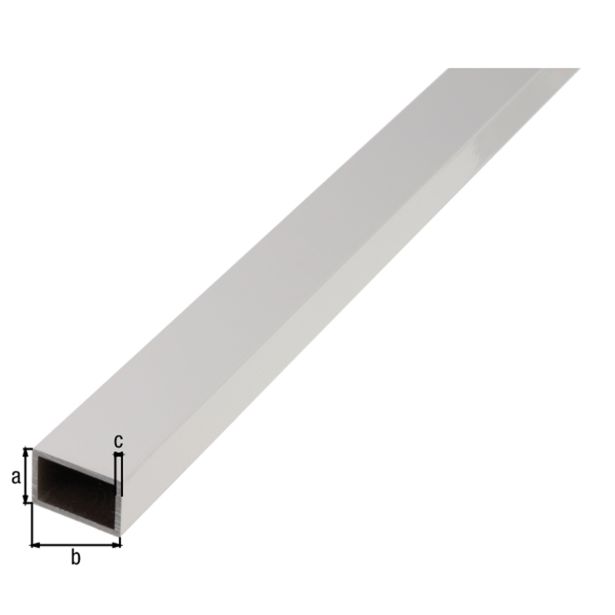 KVADRATNA CEV ALBERTS ALU, 50X20X2X2000 MM SIVO ELOKSIRANA